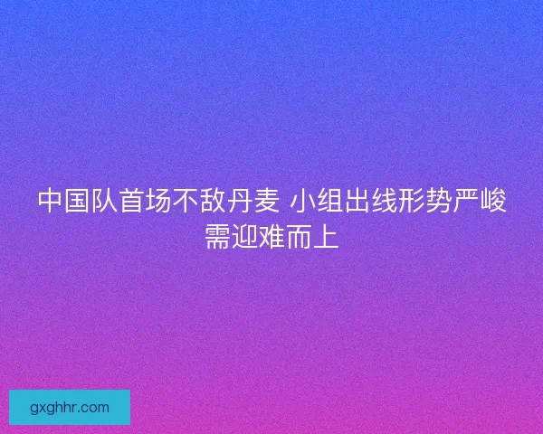 中国队首场不敌丹麦 小组出线形势严峻需迎难而上